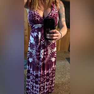 Purple Tie-Dye Maxi Dress